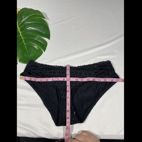 NEW Becca Lace-Up Hipster Bikini Bottoms in Black‎ [SZ Large ] - Picture 3 of 12